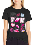 Y2K Aesthetic Graphic Tee - Trendy Pink Design