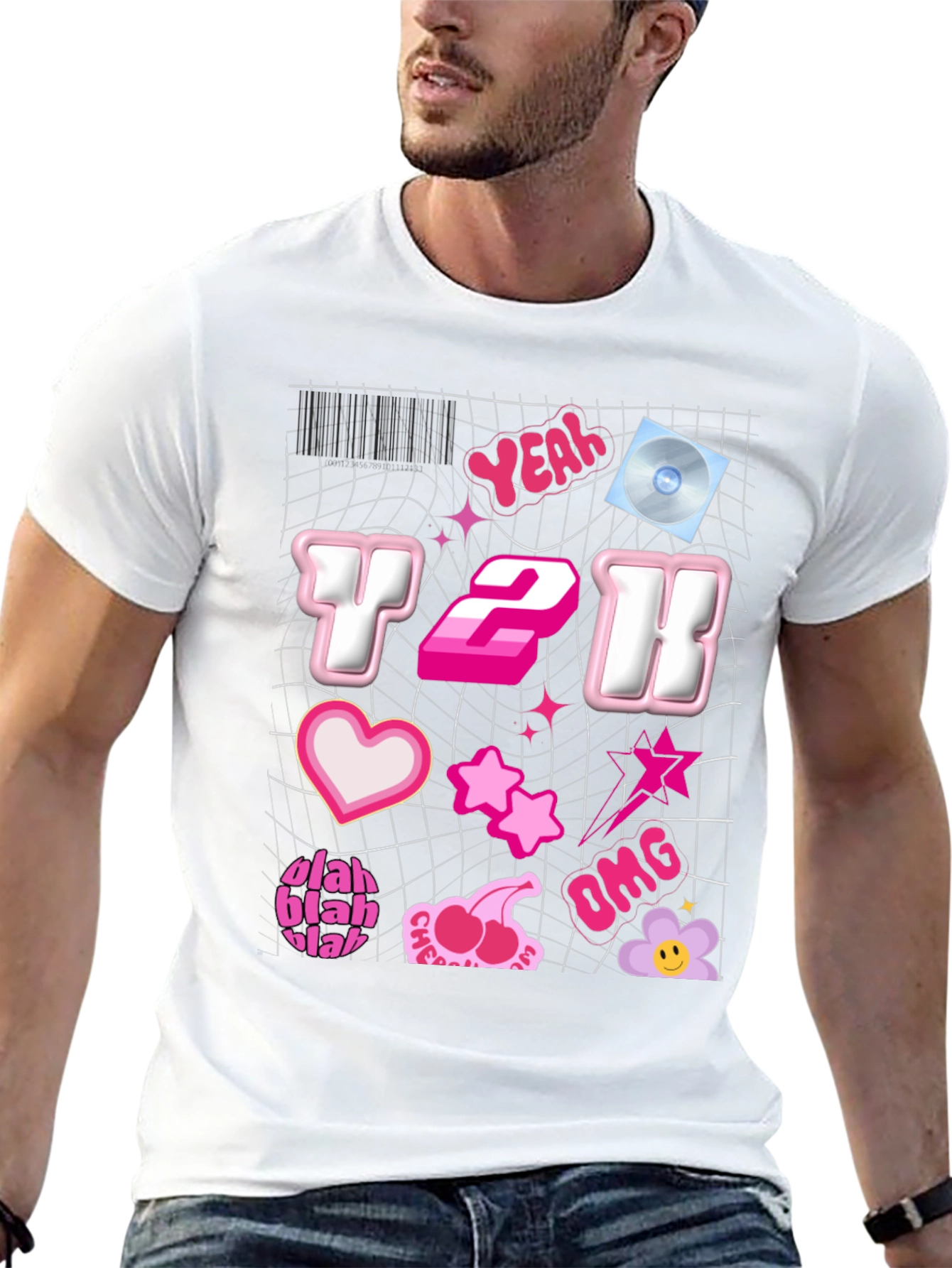 Y2K Aesthetic Graphic Tee - Trendy Pink Design