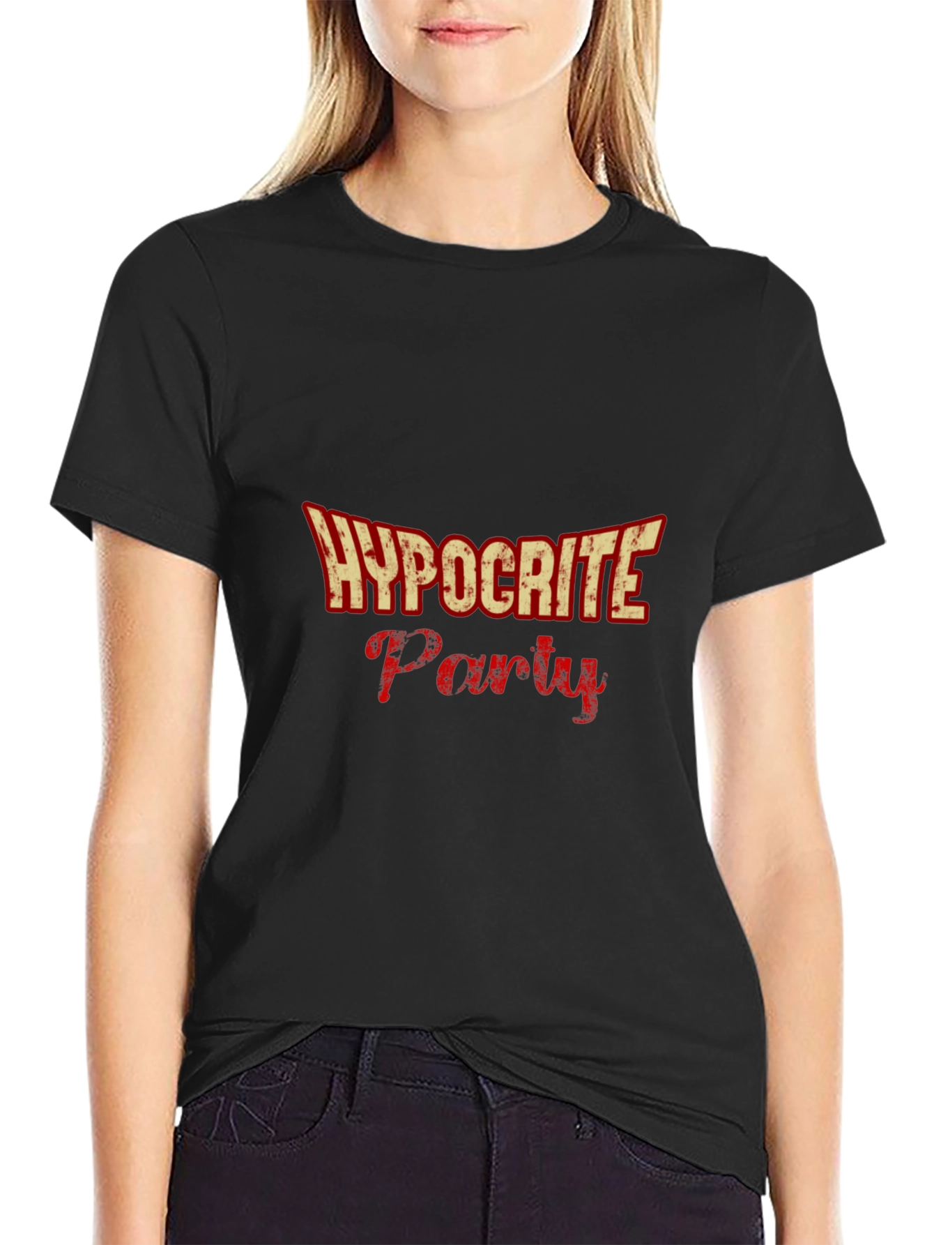 Hypocrite Party Graphic T-Shirt - Black