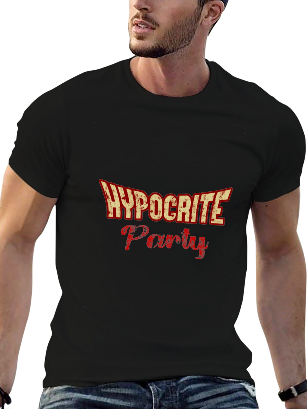 Hypocrite Party Graphic T-Shirt - Black
