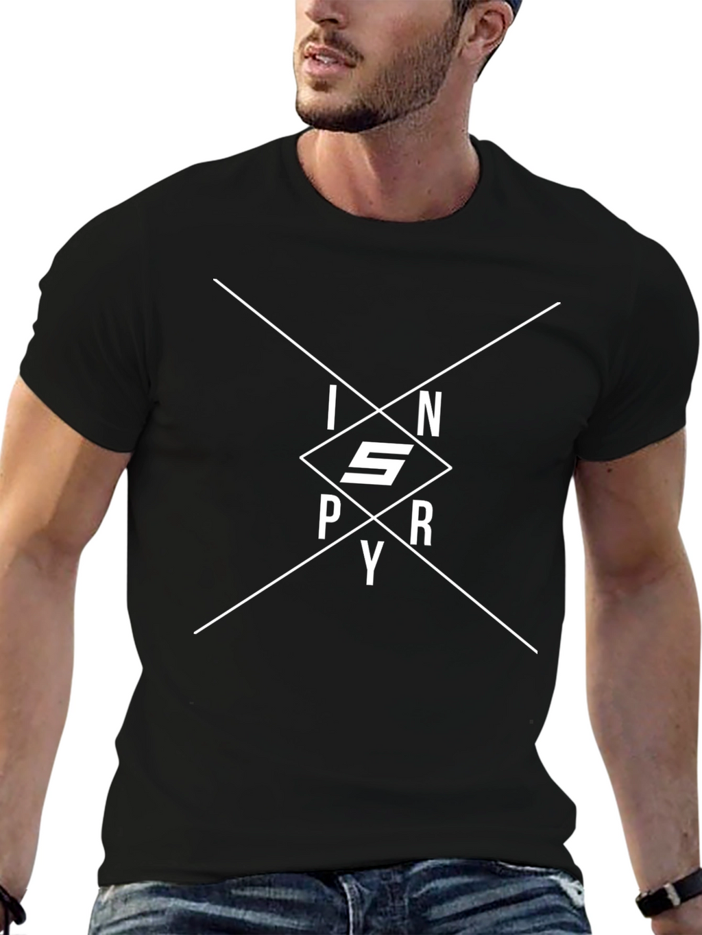 INSPRY Diamond Graphic T-Shirt - Modern Black Tee