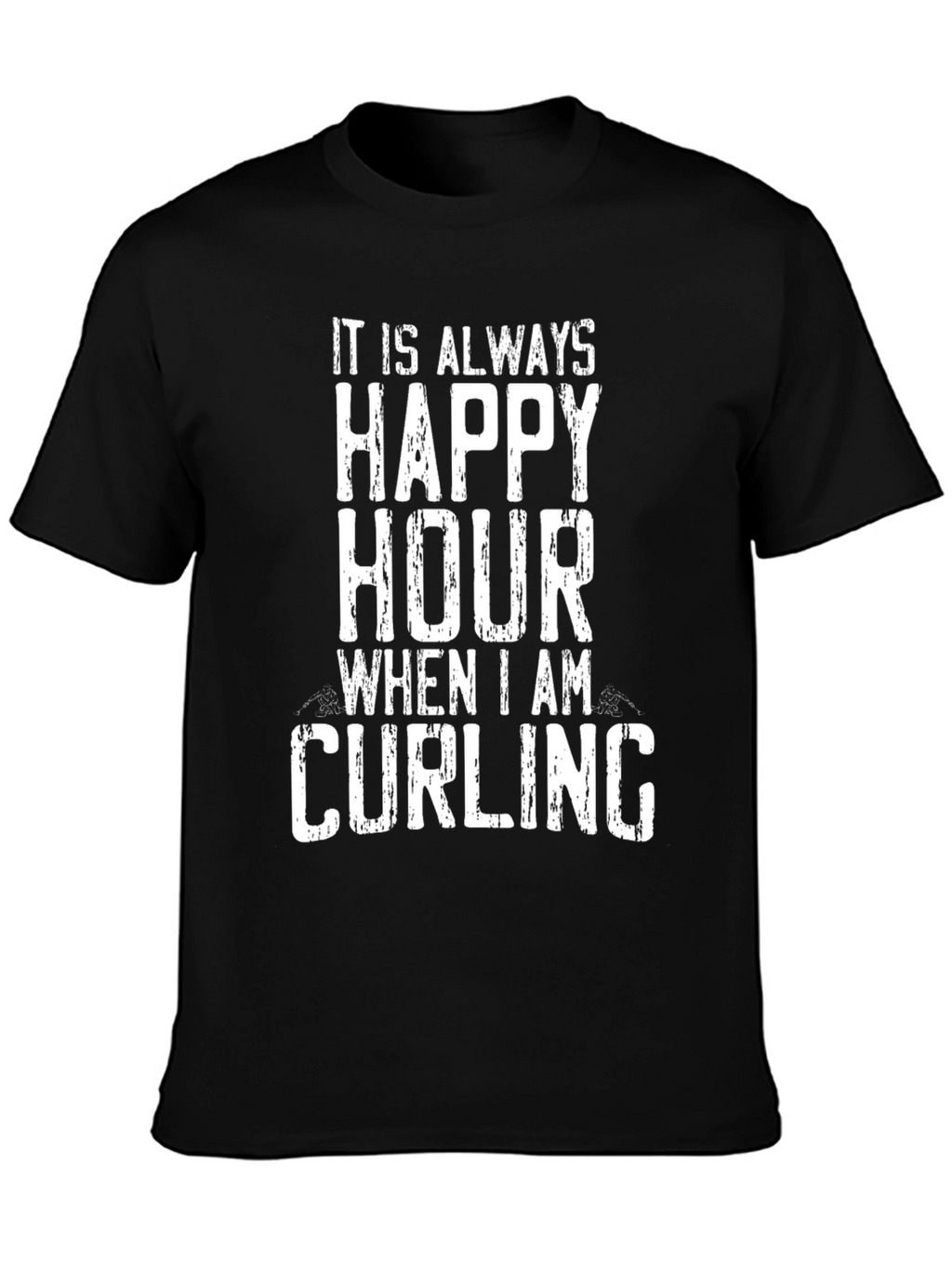 Happy Hour Curling T-Shirt - Novelty Graphic Tee