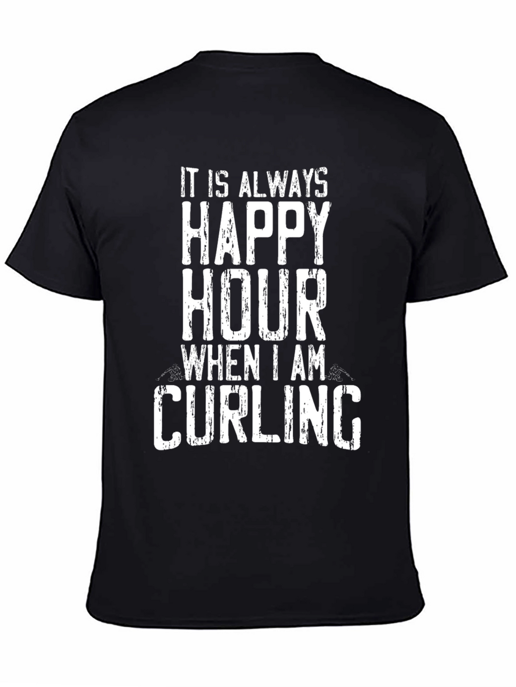 Happy Hour Curling T-Shirt - Novelty Graphic Tee