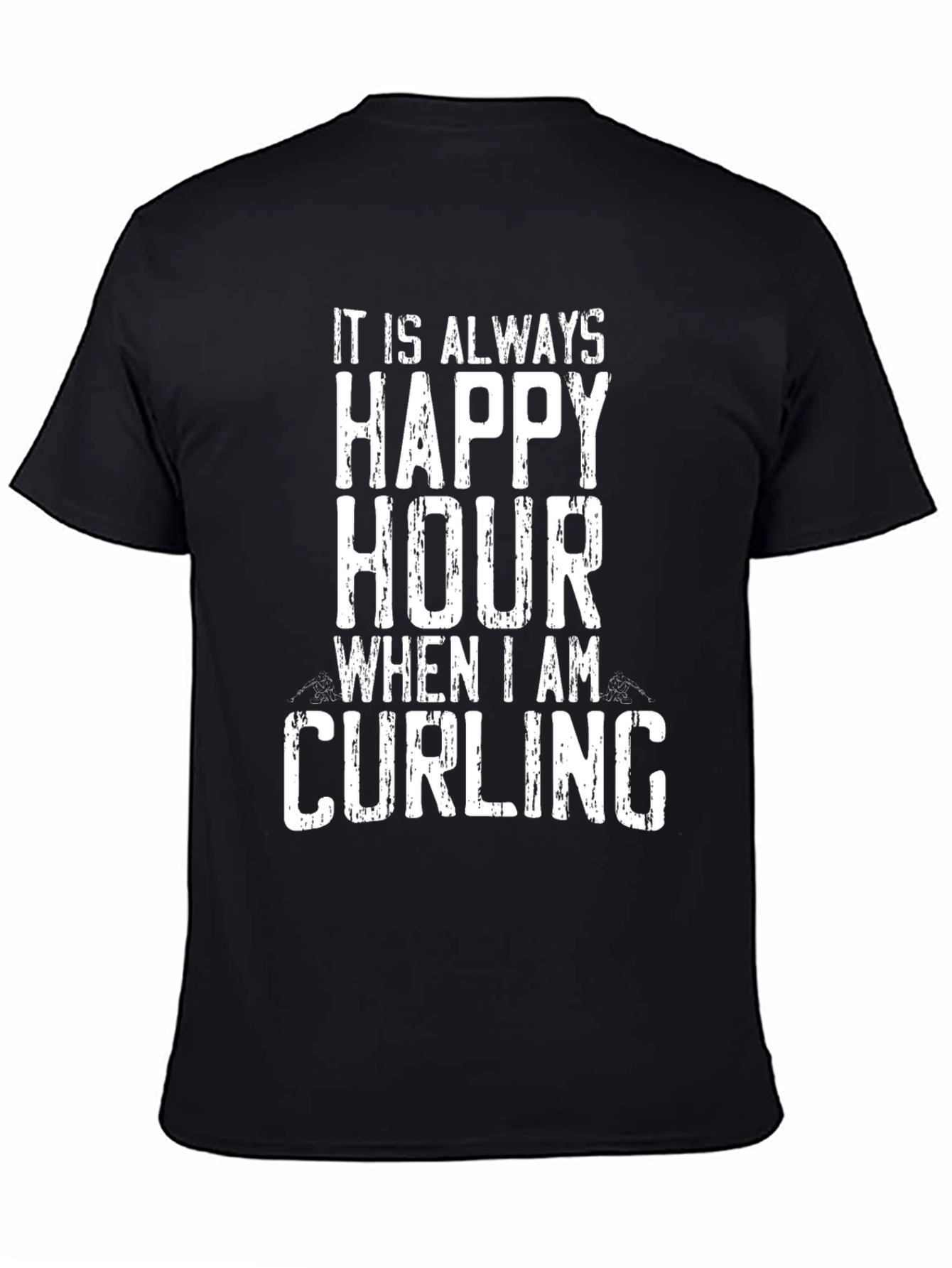 Happy Hour Curling T-Shirt - Novelty Graphic Tee