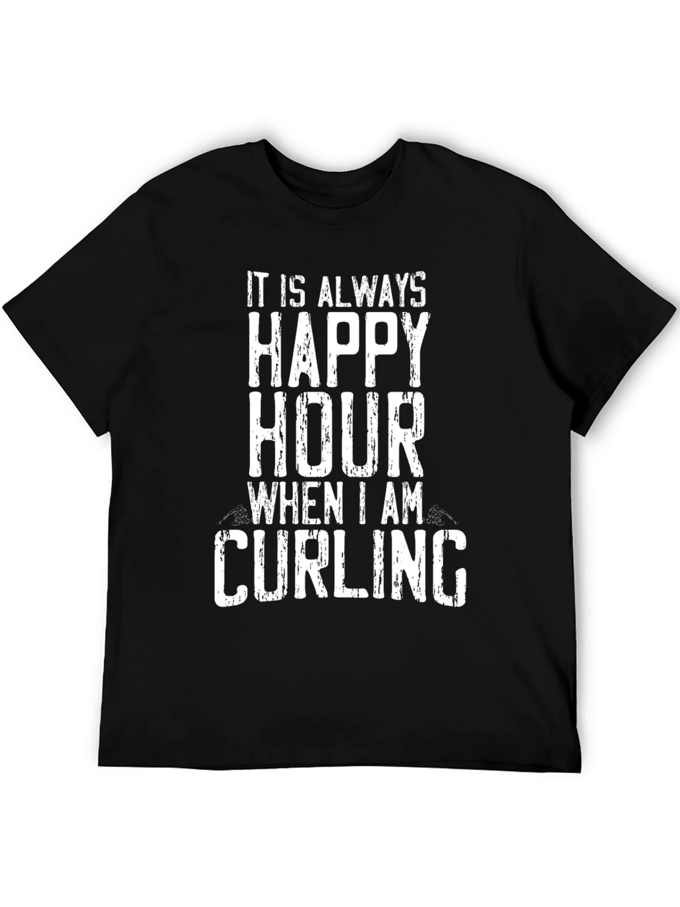 Happy Hour Curling T-Shirt - Novelty Graphic Tee