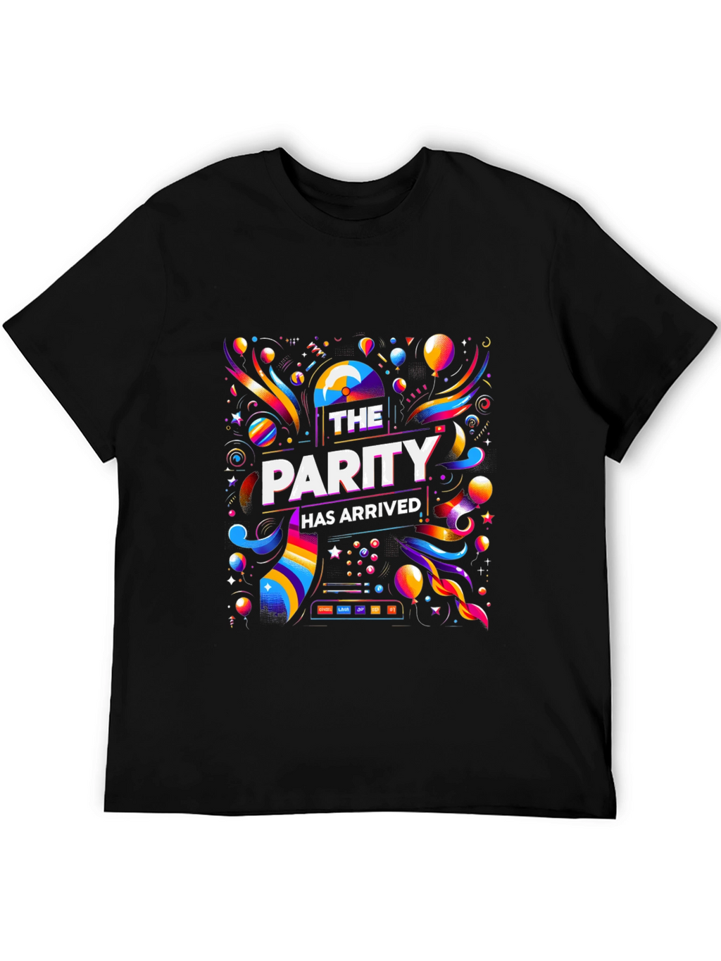 Parity Arrived T-Shirt - Vibrant Celebration Design