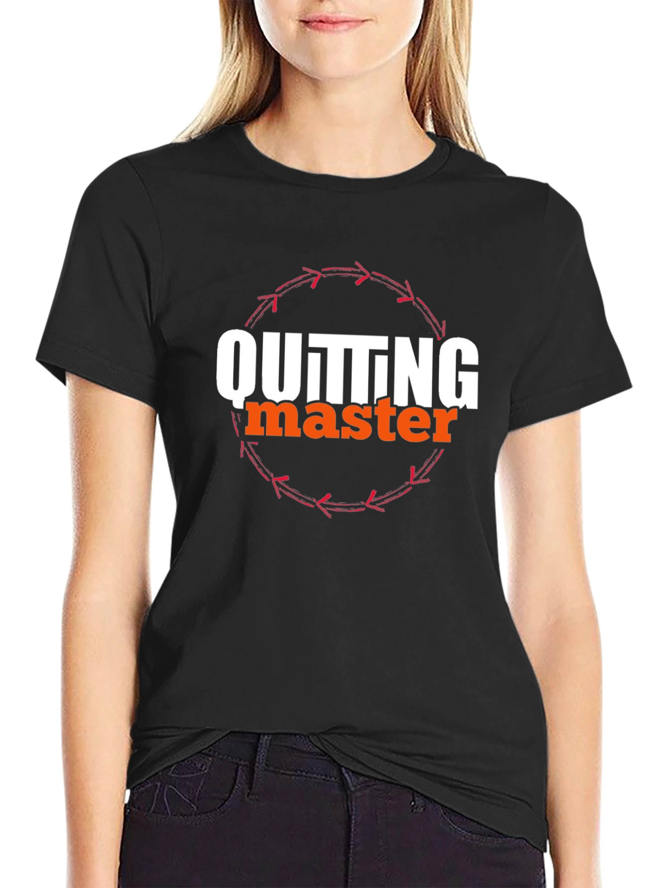 Quitting Master Graphic Tee - Casual Black T-Shirt