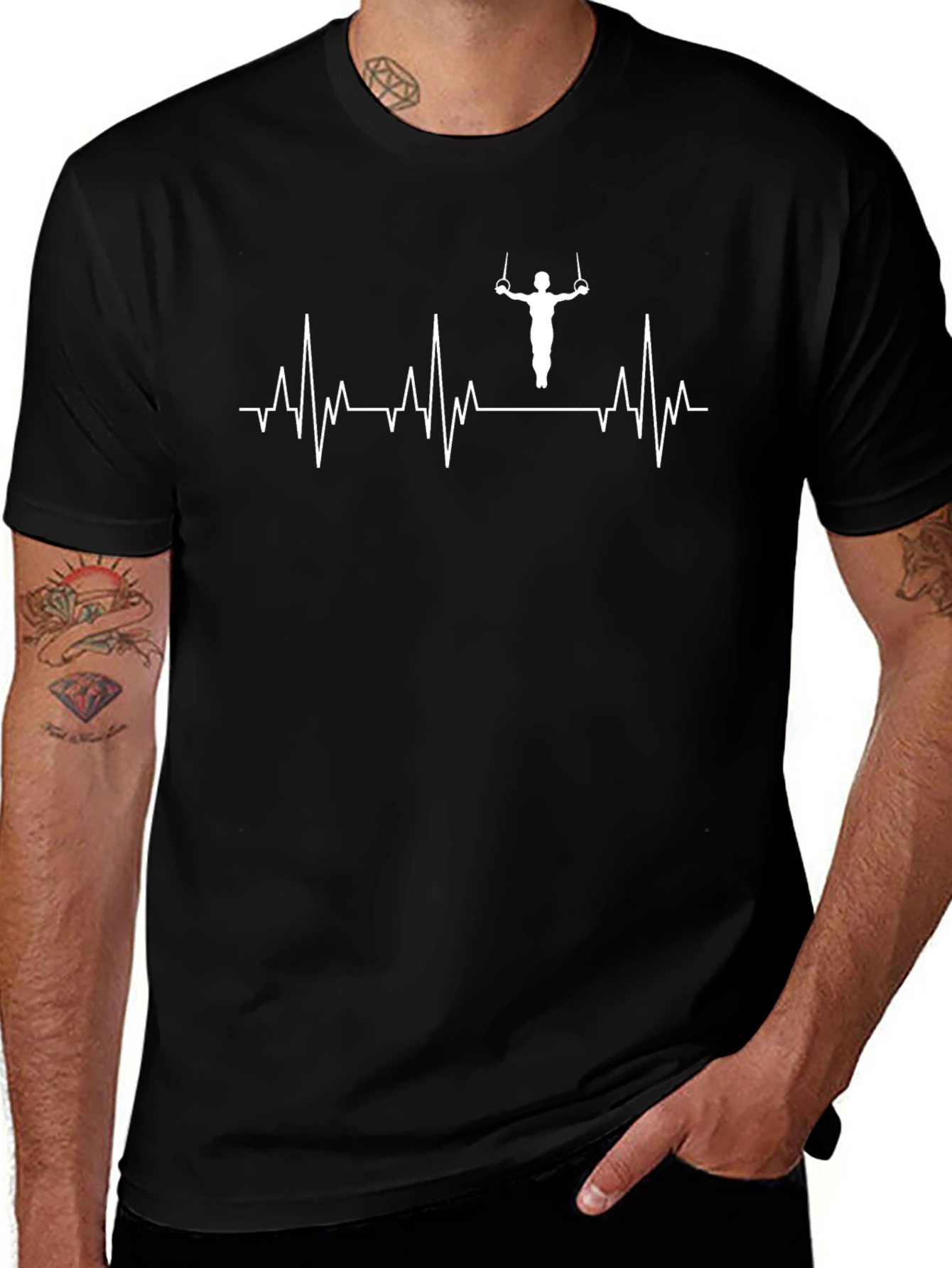 Gymnast Heartbeat T-Shirt - Black