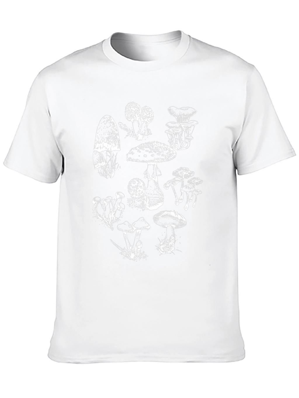 Mushroom Print Graphic Tee - Black