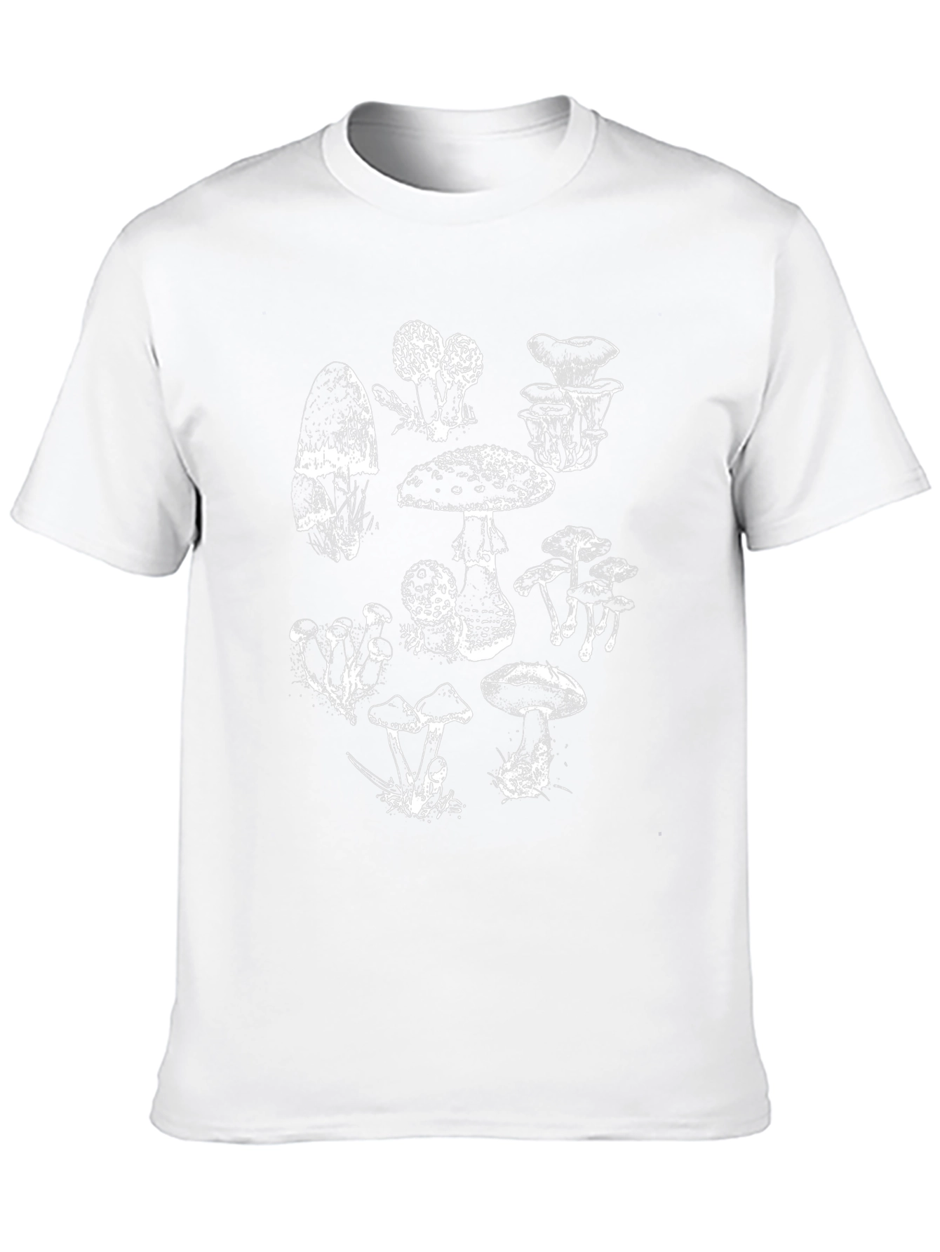 Mushroom Print Graphic Tee - Black