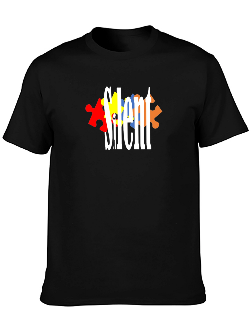 Silent Autism Awareness T-Shirt - Puzzle Piece Design