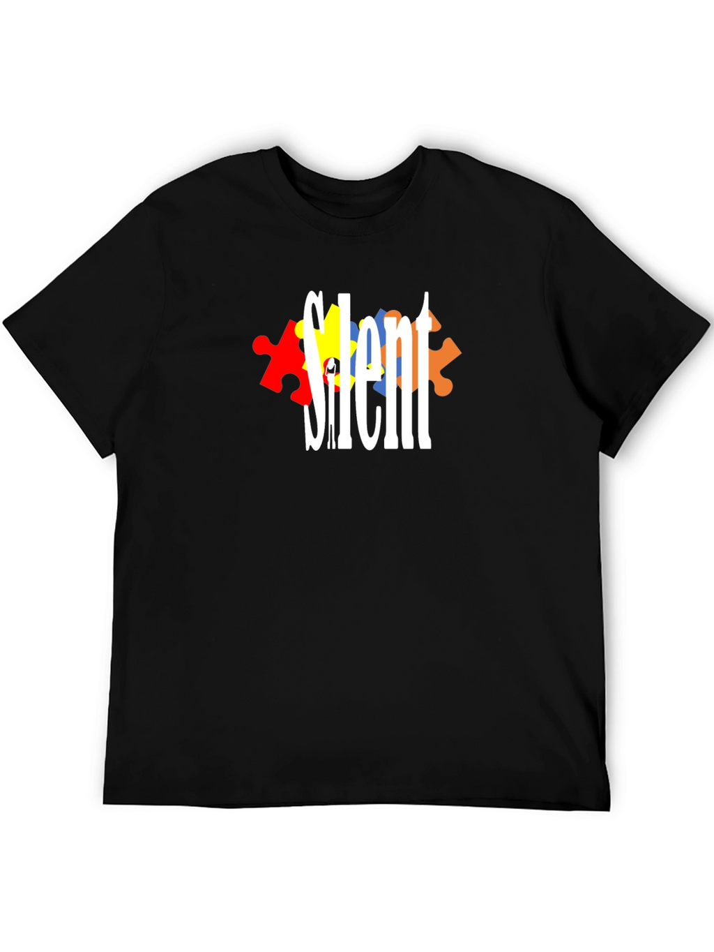 Silent Autism Awareness T-Shirt - Puzzle Piece Design