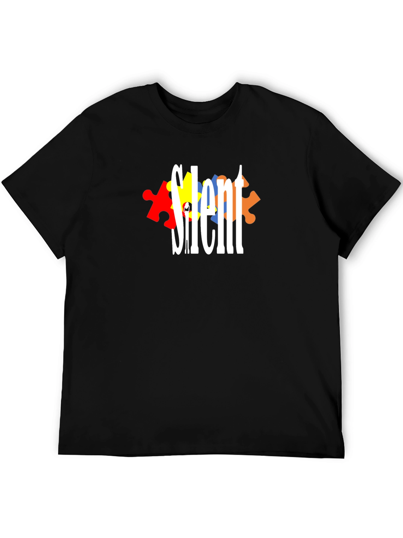 Silent Autism Awareness T-Shirt - Puzzle Piece Design