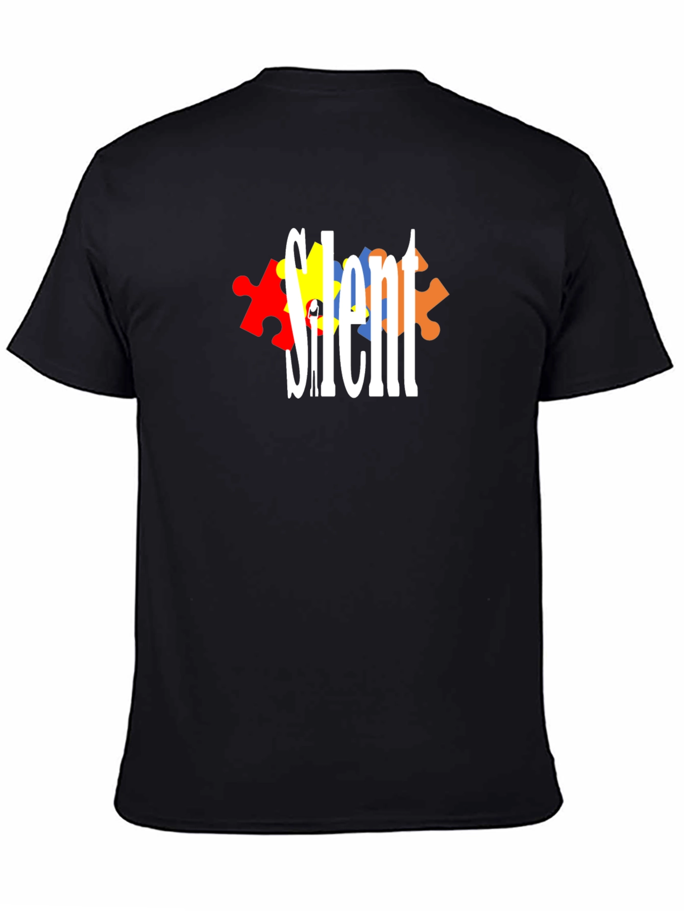 Silent Autism Awareness T-Shirt - Puzzle Piece Design
