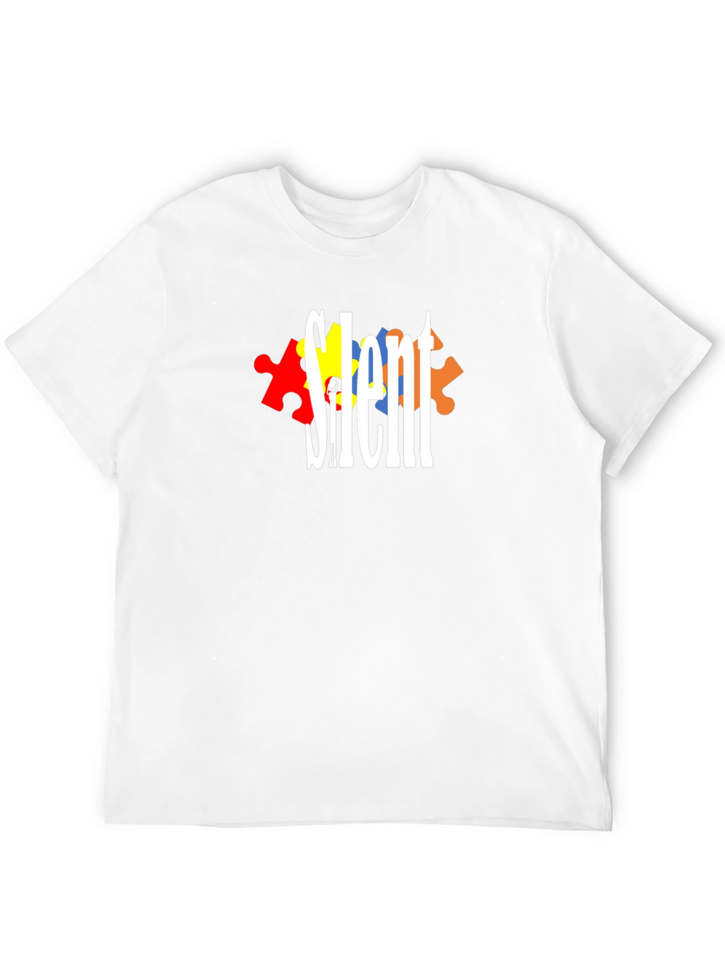 Silent Autism Awareness T-Shirt - Puzzle Piece Design