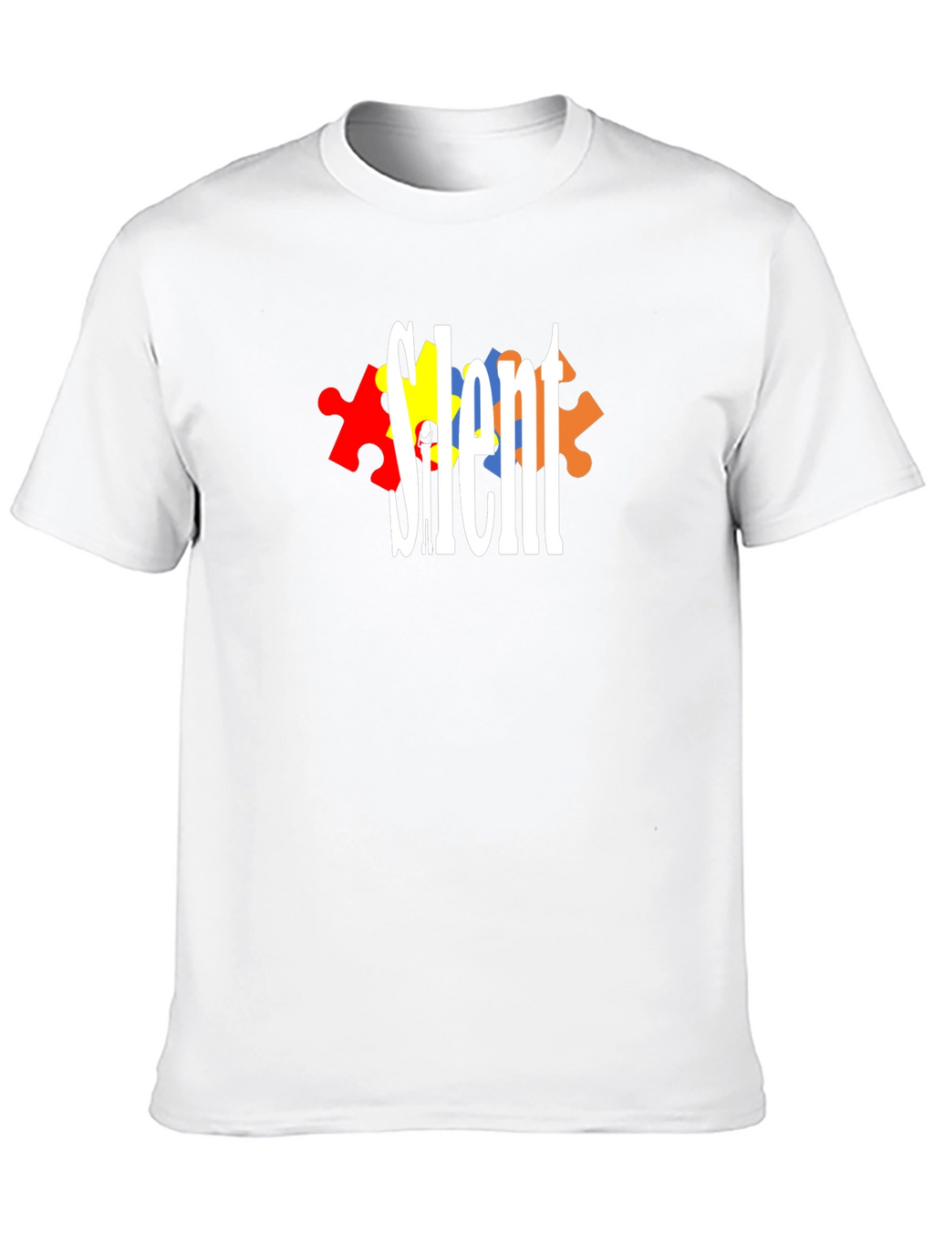 Silent Autism Awareness T-Shirt - Puzzle Piece Design