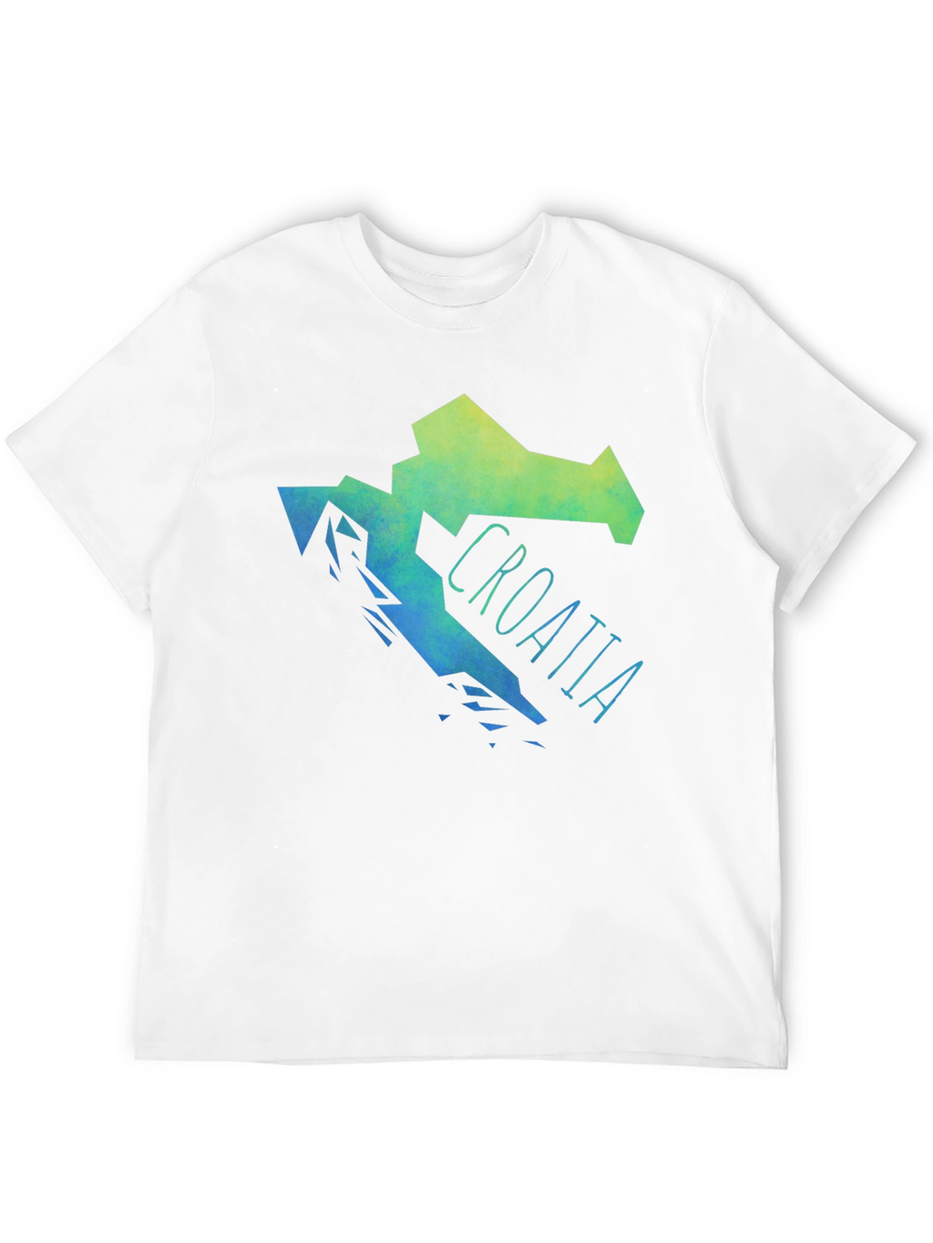 Croatia Map Graphic Print Mens Black T-Shirt