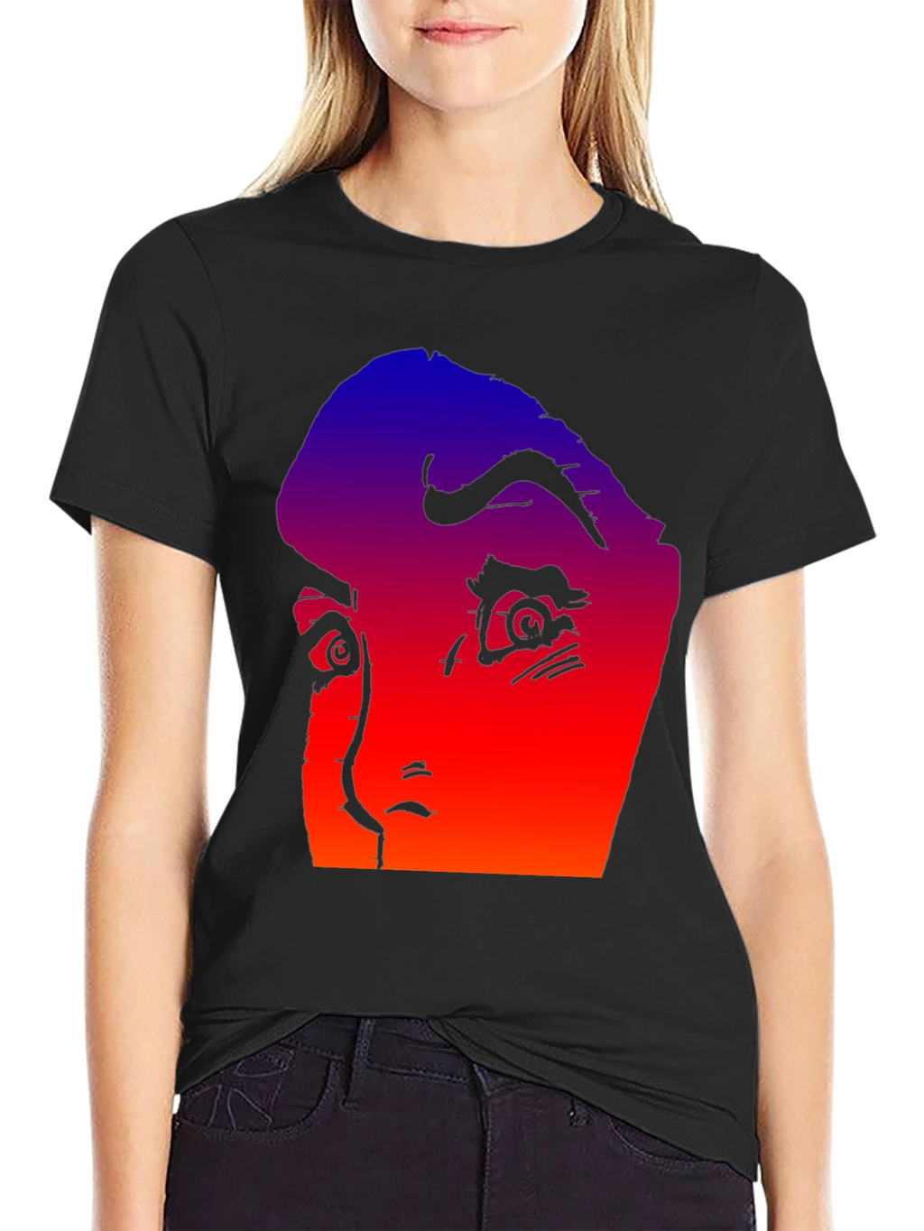 Gradient Horror Face Graphic Tee