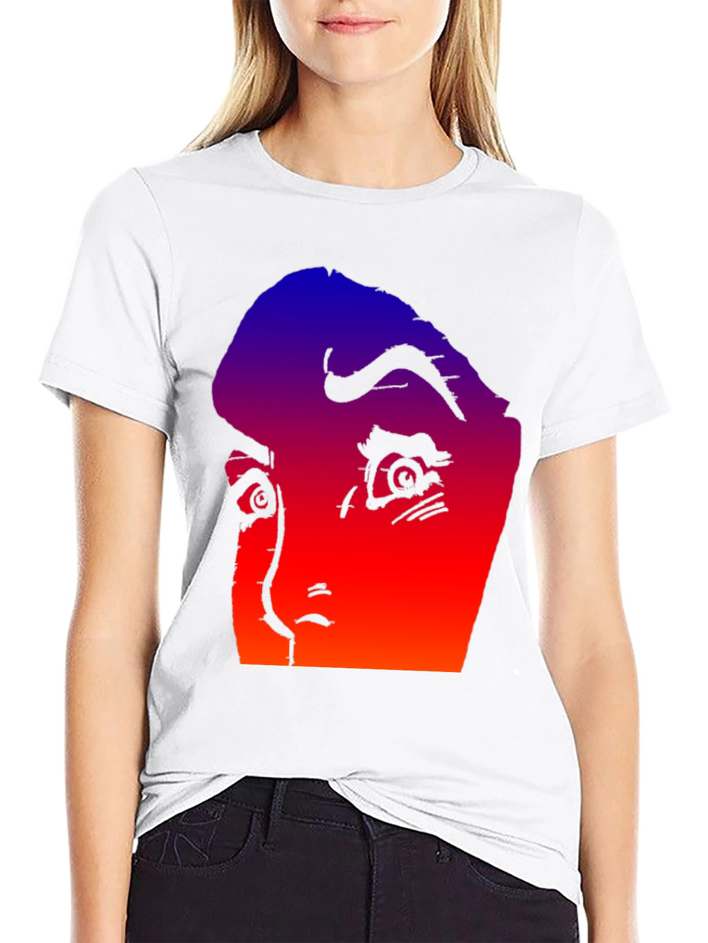 Gradient Horror Face Graphic Tee