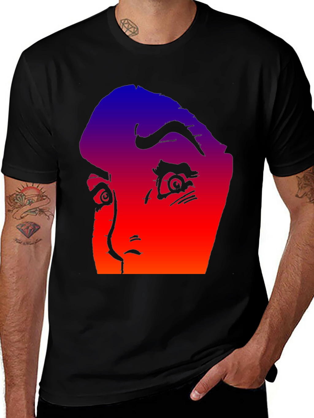 Gradient Horror Face Graphic Tee