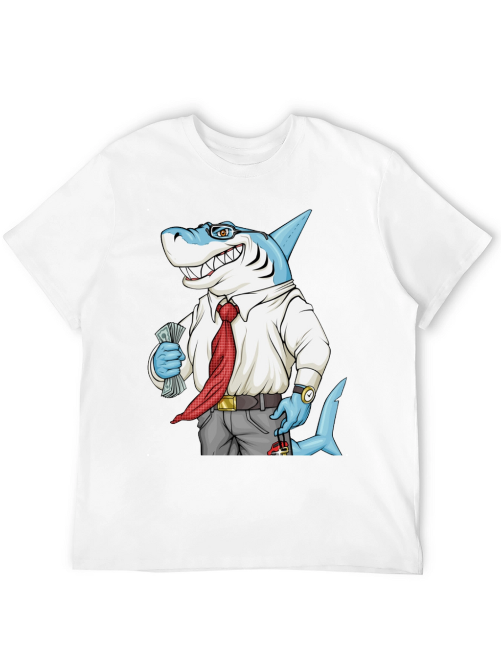 Cartoon Shark Graphic Tee - Funny Business Shark T-Shirt