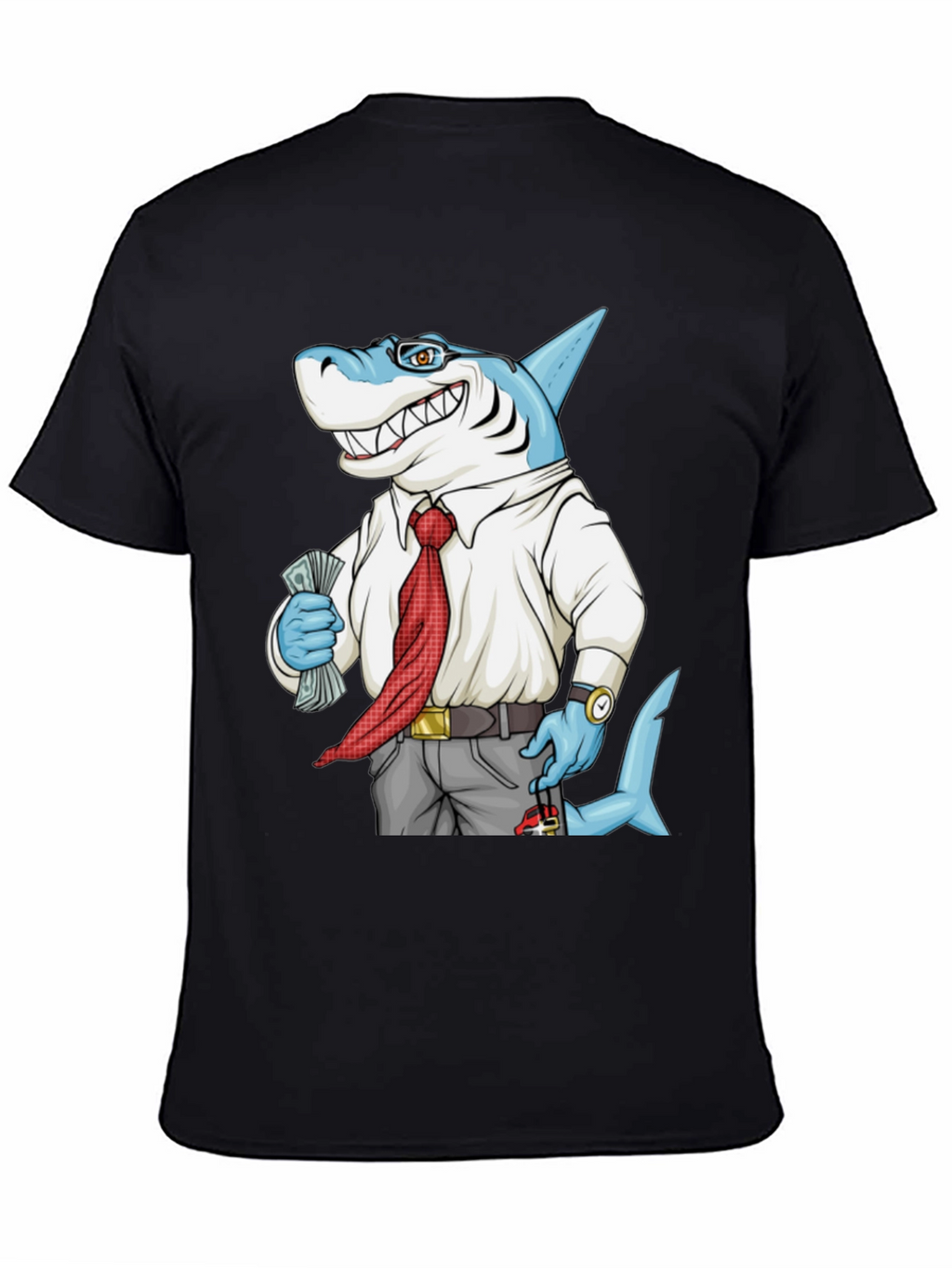 Cartoon Shark Graphic Tee - Funny Business Shark T-Shirt