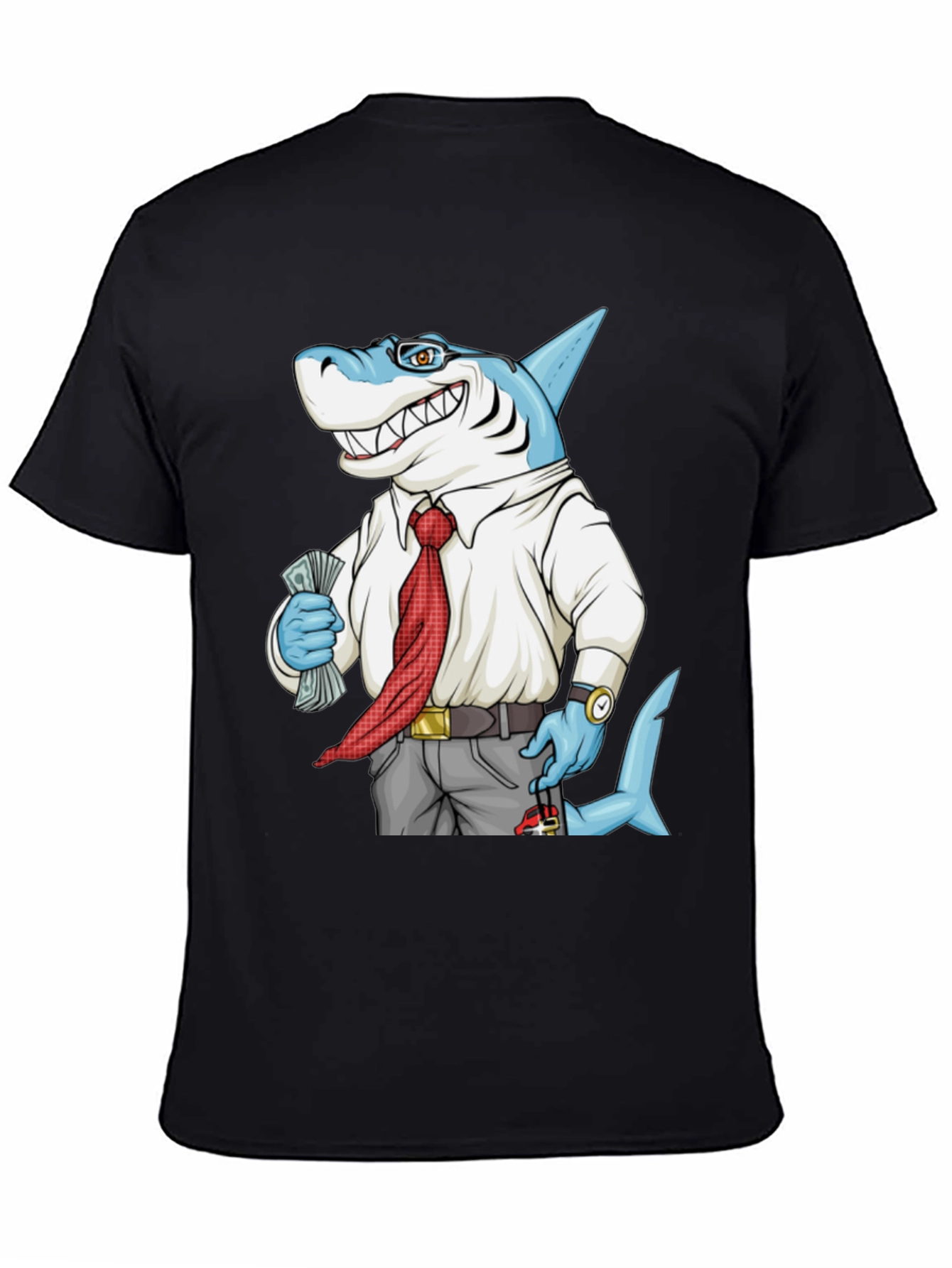 Cartoon Shark Graphic Tee - Funny Business Shark T-Shirt