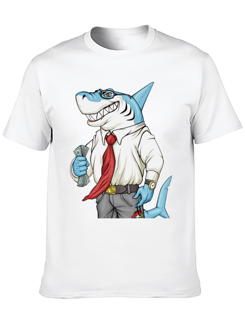 Cartoon Shark Graphic Tee - Funny Business Shark T-Shirt