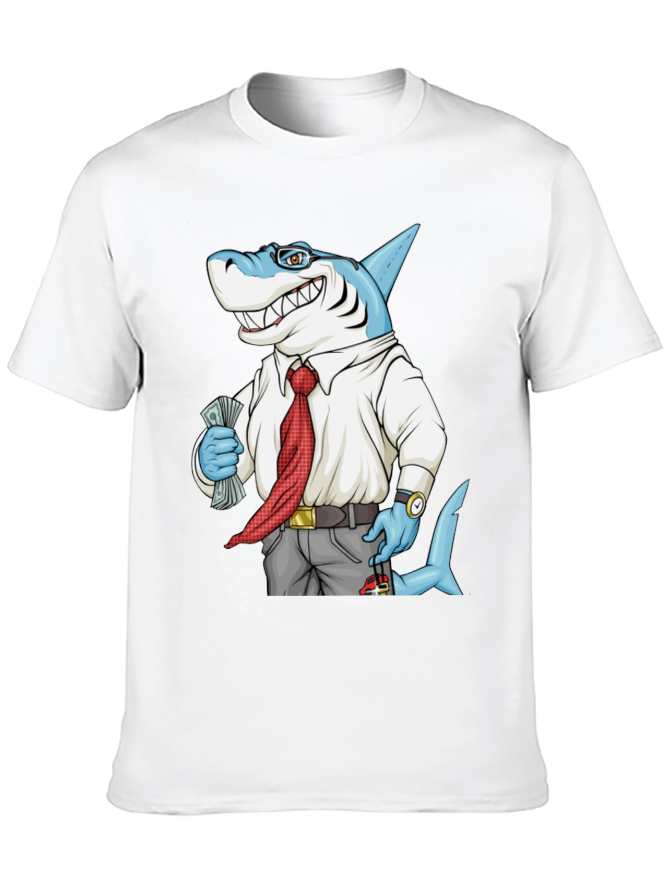 Cartoon Shark Graphic Tee - Funny Business Shark T-Shirt
