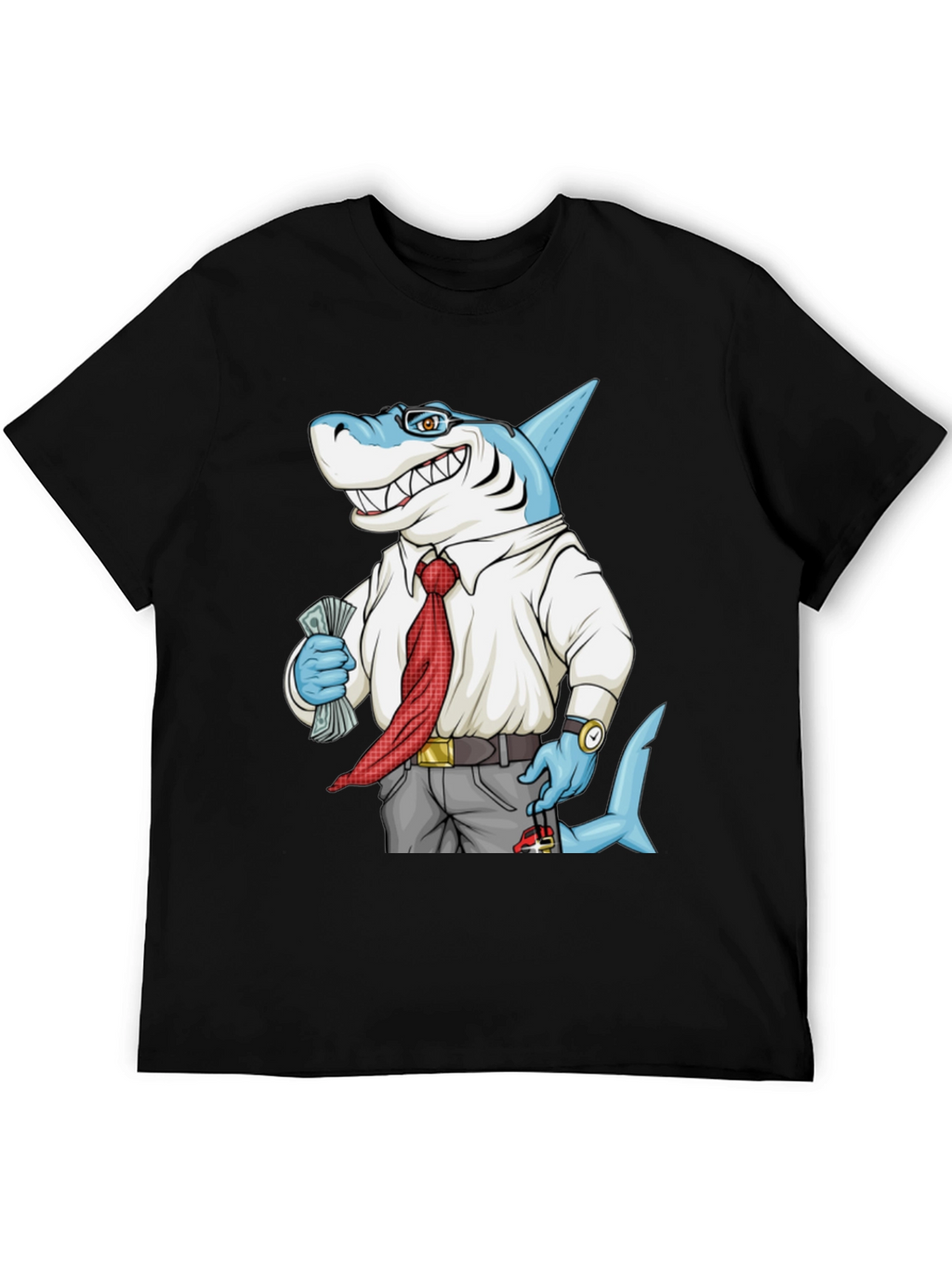 Cartoon Shark Graphic Tee - Funny Business Shark T-Shirt