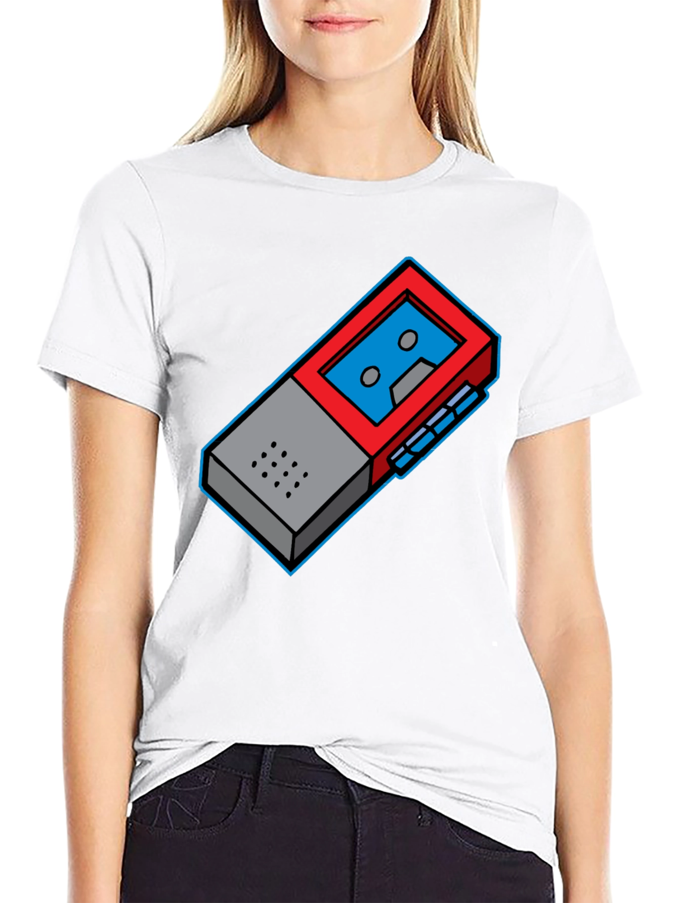 Retro Cassette Player Graphic Tee - Cool Geeky Style