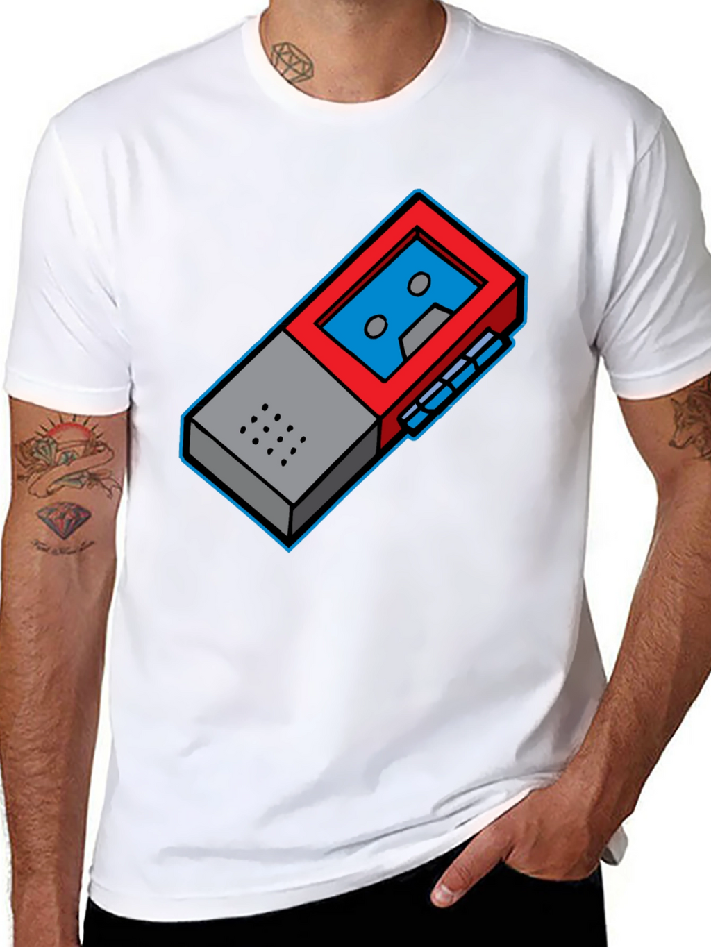Retro Cassette Player Graphic Tee - Cool Geeky Style