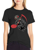 Grim Reaper Music Note Graphic Tee - Black