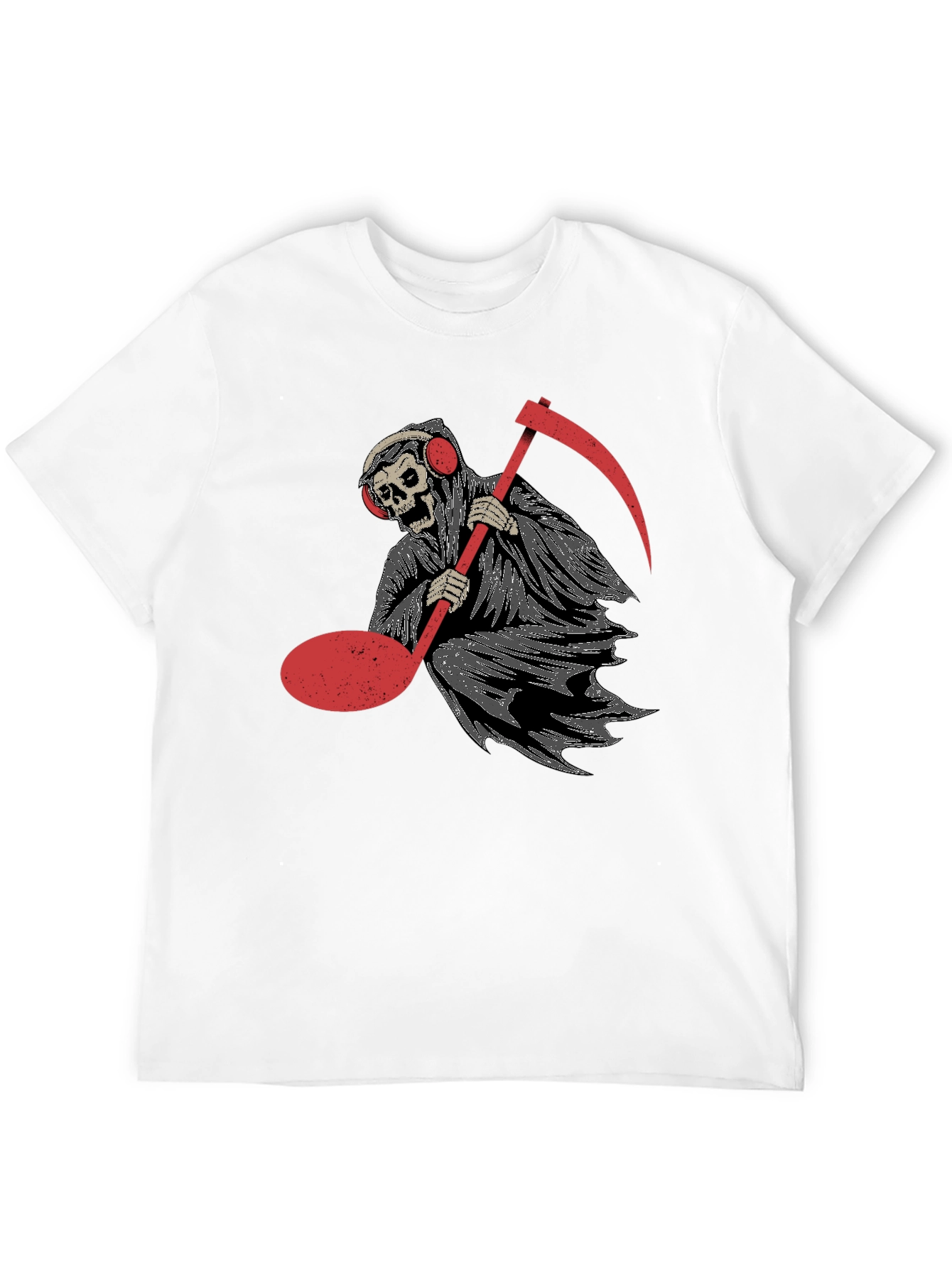 Grim Reaper Music Note Graphic Tee - Black