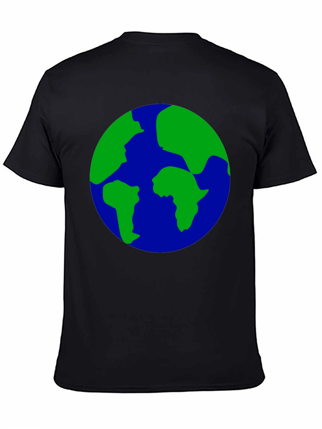 Earth Globe Graphic Print Black T-Shirt
