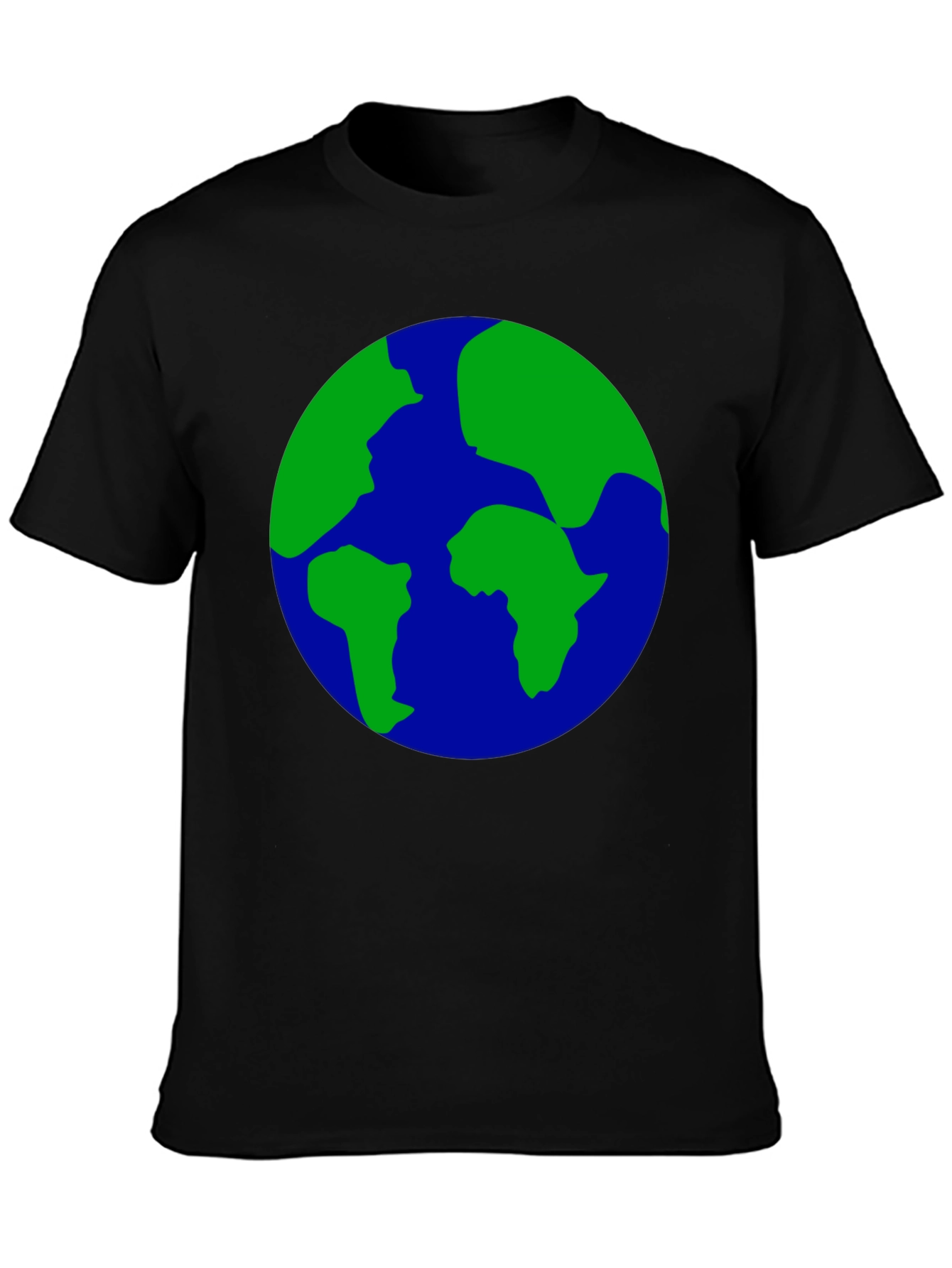 Earth Globe Graphic Print Black T-Shirt
