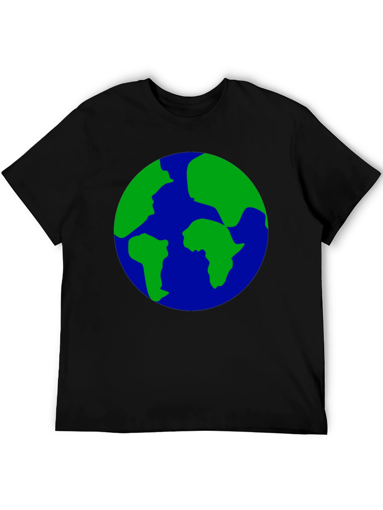 Earth Globe Graphic Print Black T-Shirt