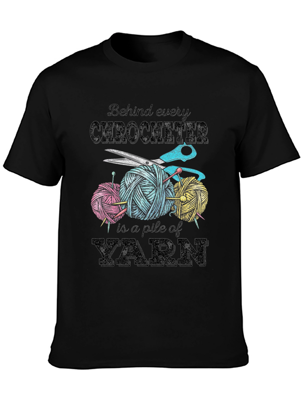 Crocheter Yarn Pile Graphic Tee