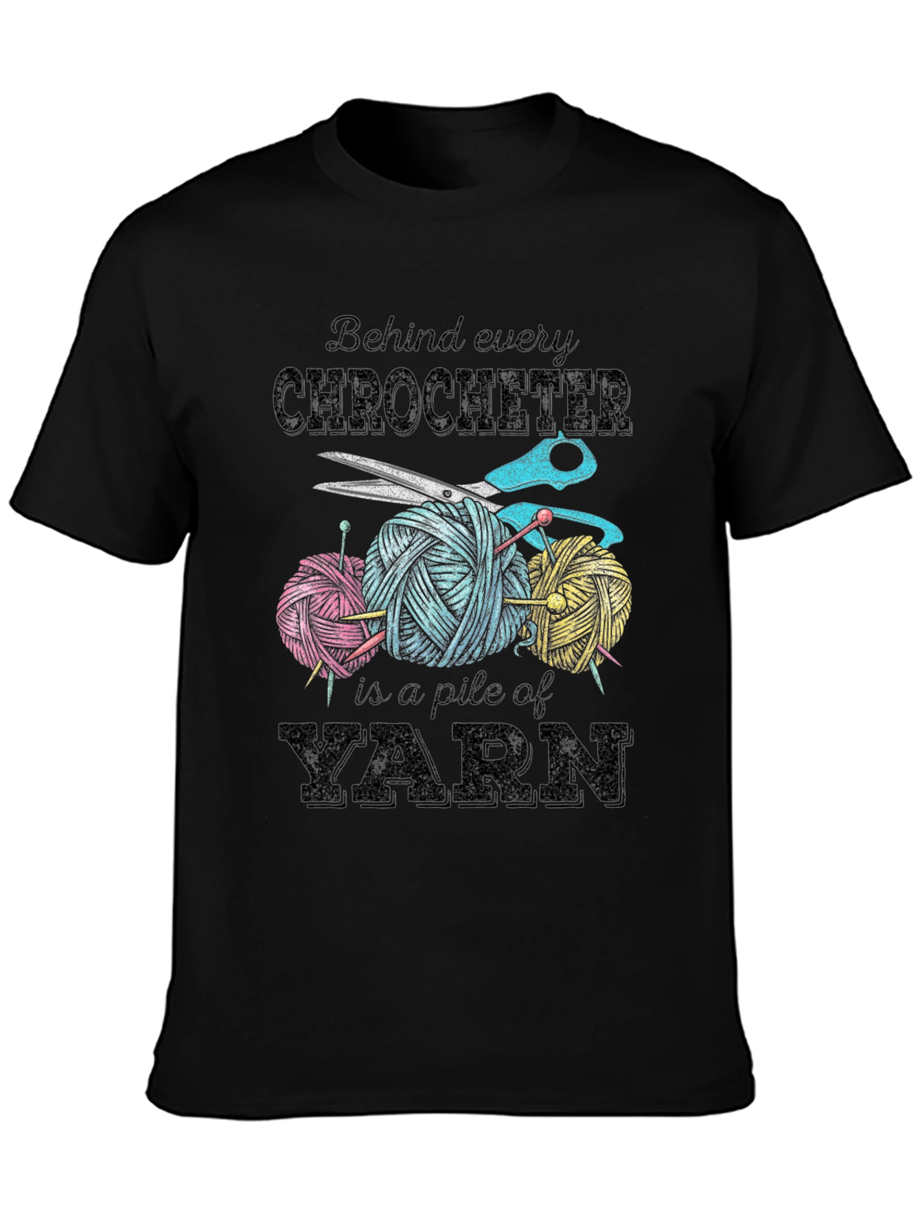 Crocheter Yarn Pile Graphic Tee