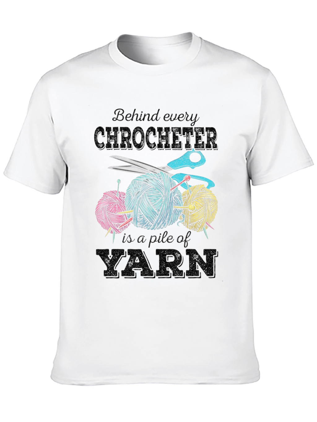 Crocheter Yarn Pile Graphic Tee