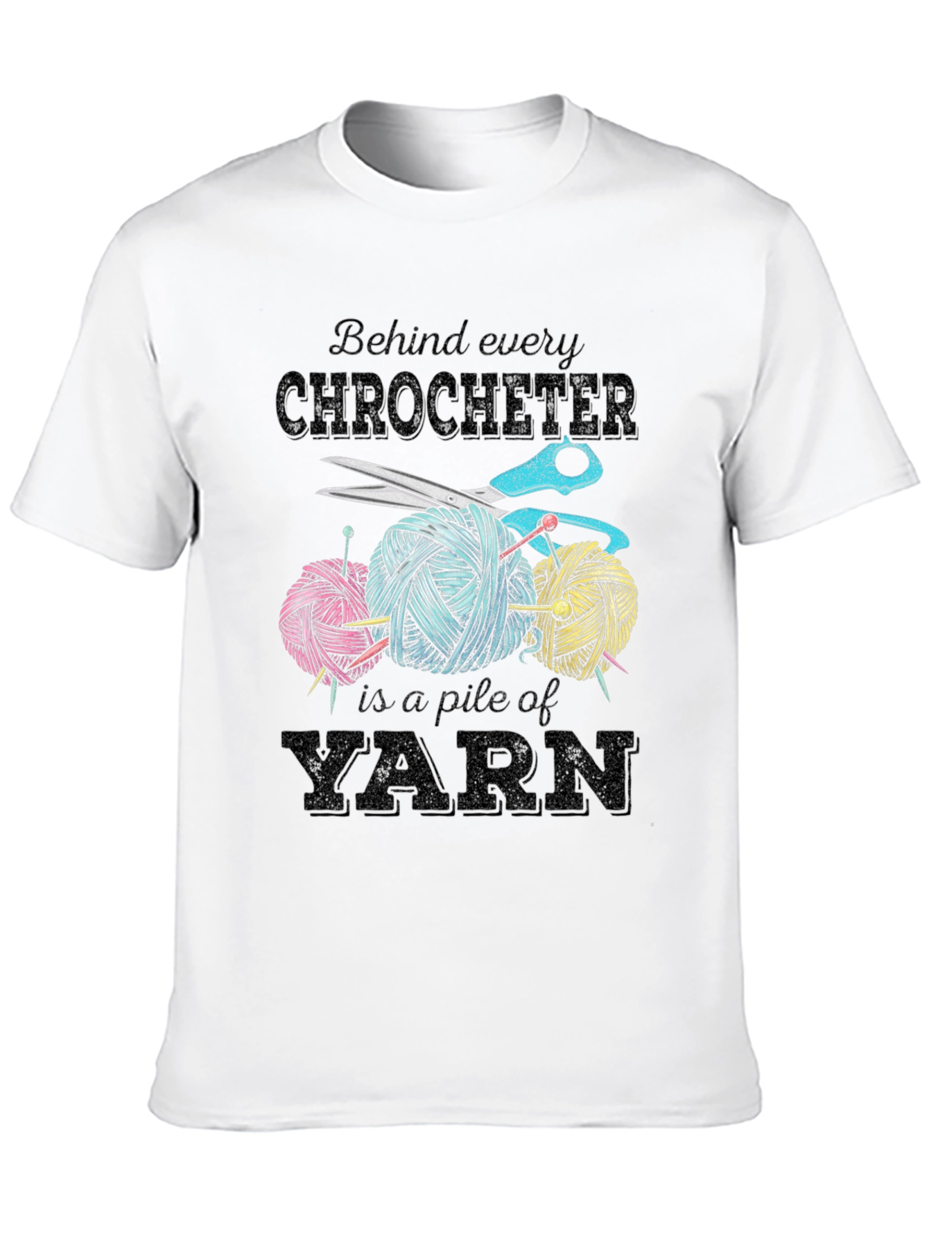 Crocheter Yarn Pile Graphic Tee