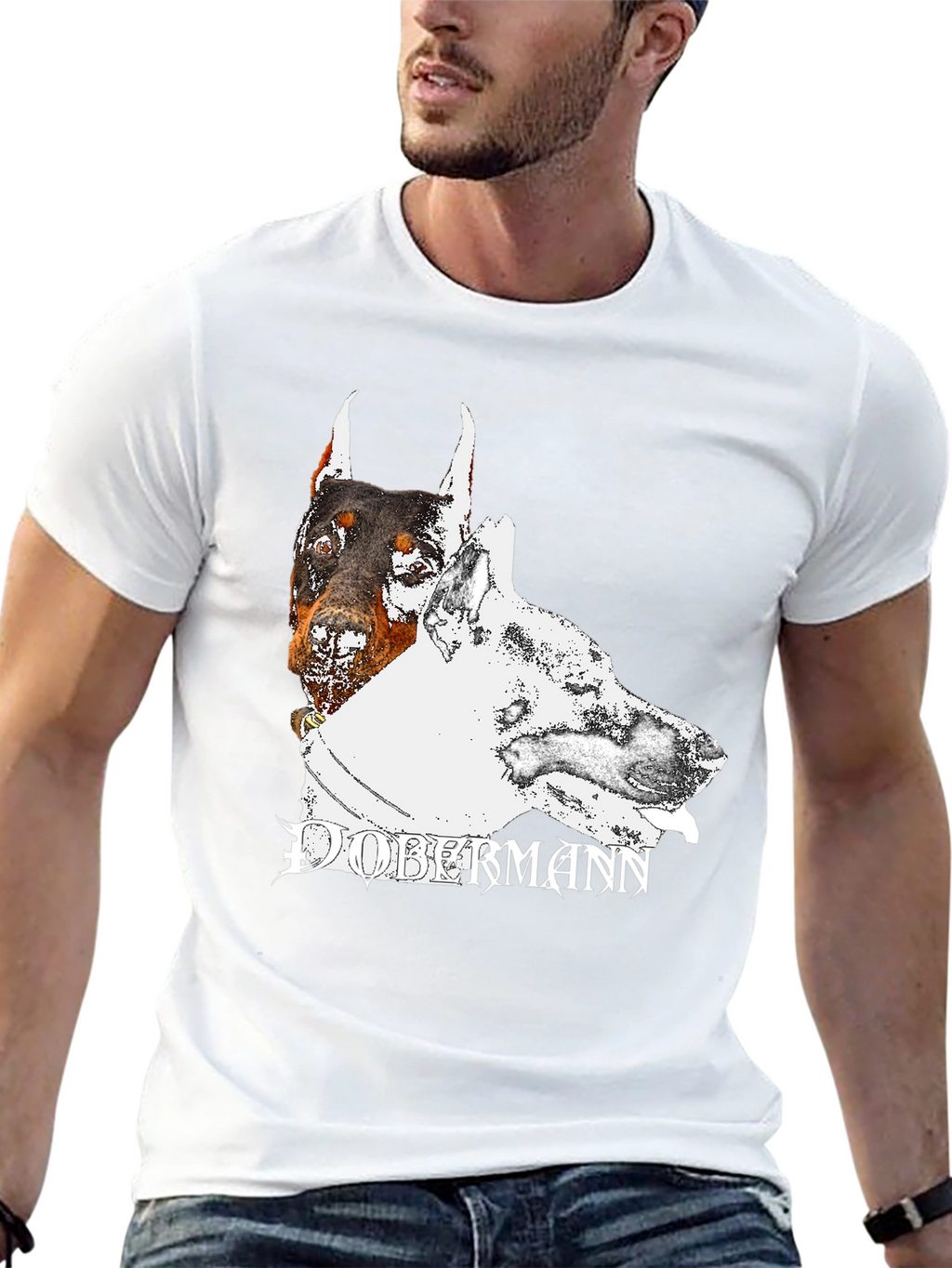 Dobermann Dog Graphic T-Shirt - Black