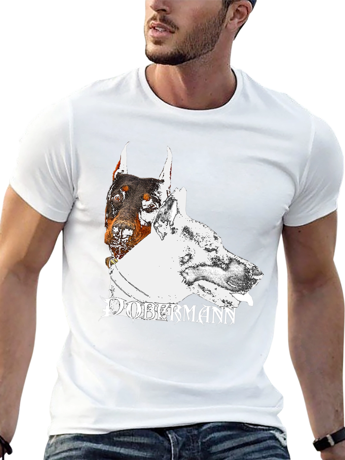 Dobermann Dog Graphic T-Shirt - Black