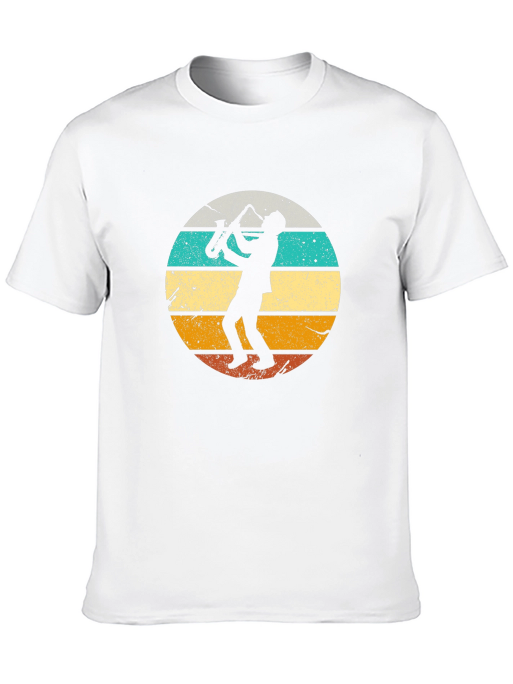 Retro Saxophone Player Black T-Shirt