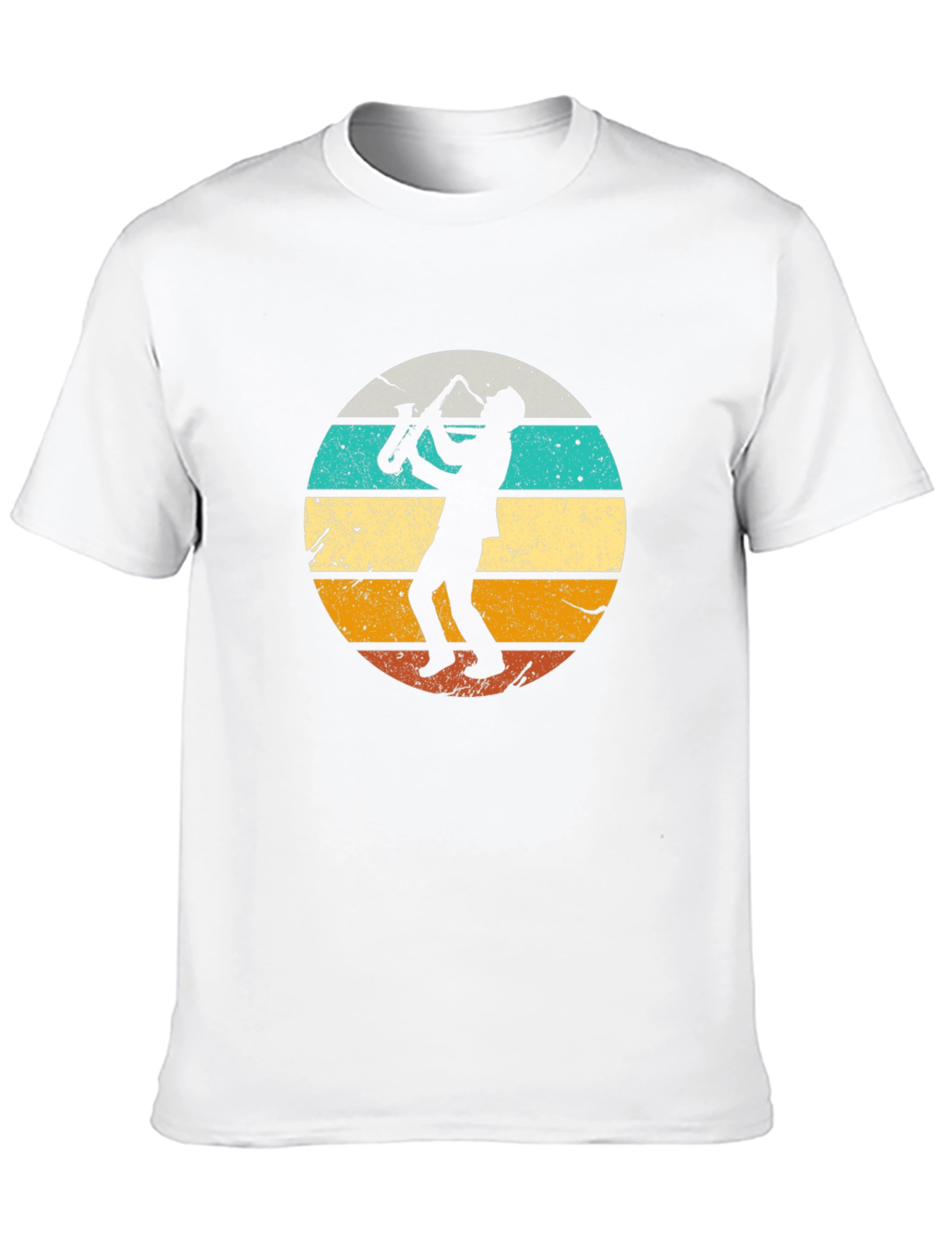 Retro Saxophone Player Black T-Shirt