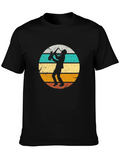 Retro Saxophone Player Black T-Shirt