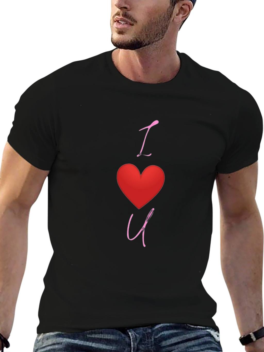 I Heart You Black Graphic Tee