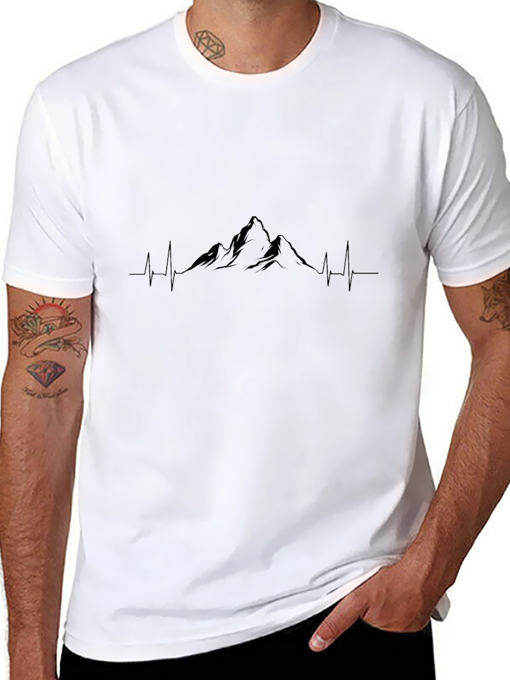 Mountain Peak Heartbeat T-Shirt - Nature Lover Tee