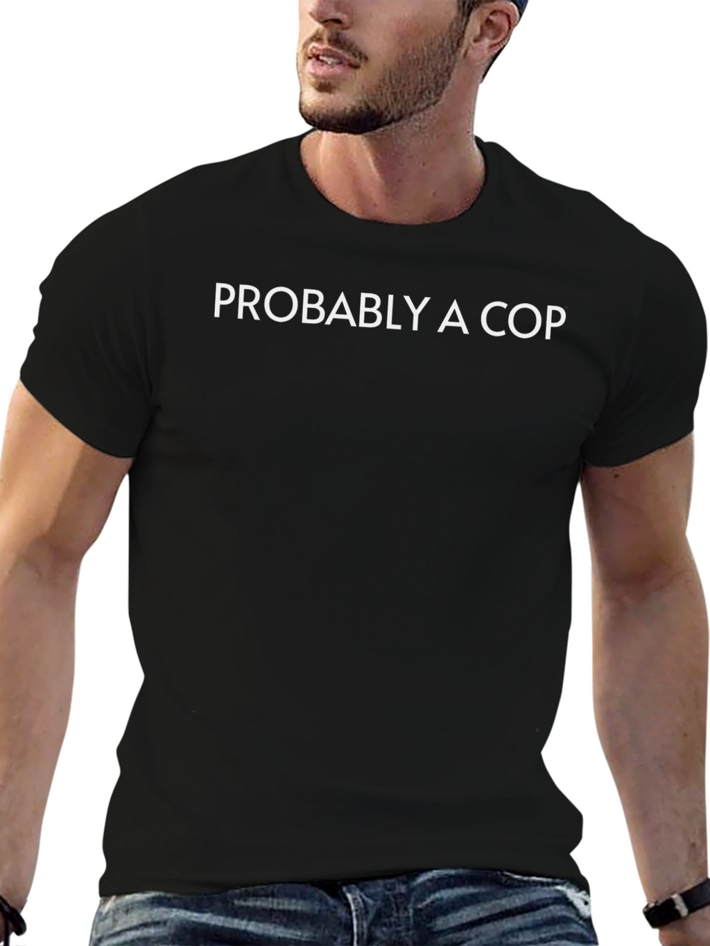 Probably A Cop Novelty T-Shirt - Mens Black Tee