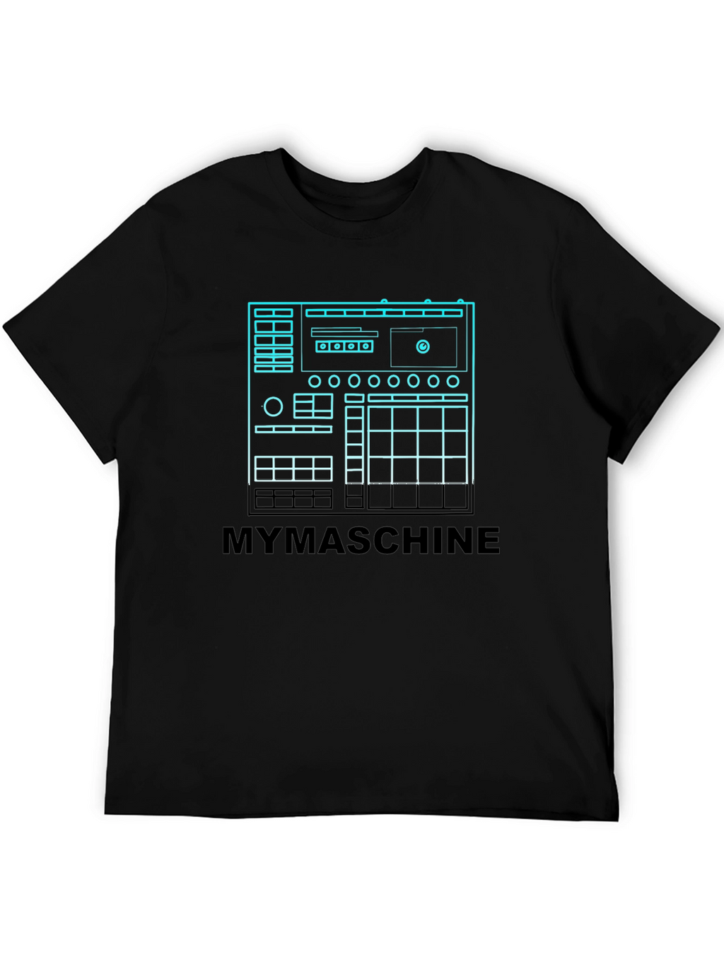 MYMASCHINE Black Graphic Tee - Music Producer Design